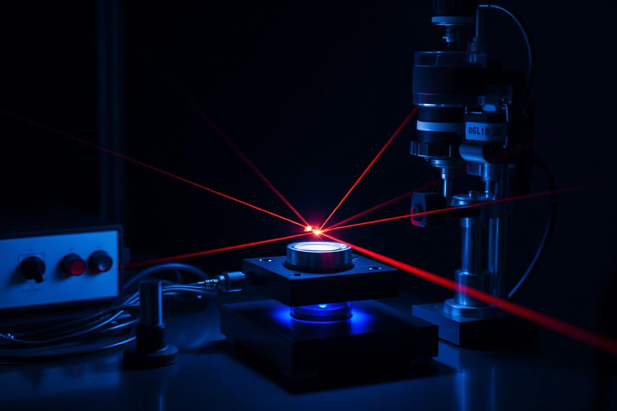 Trapped-ion optical bench with crossing laser beams in a dark laboratory